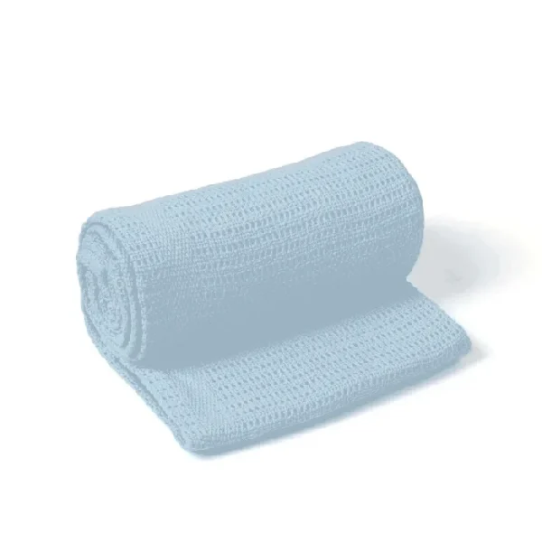 Soft Cotton Cellular Cot Blanket - Blue