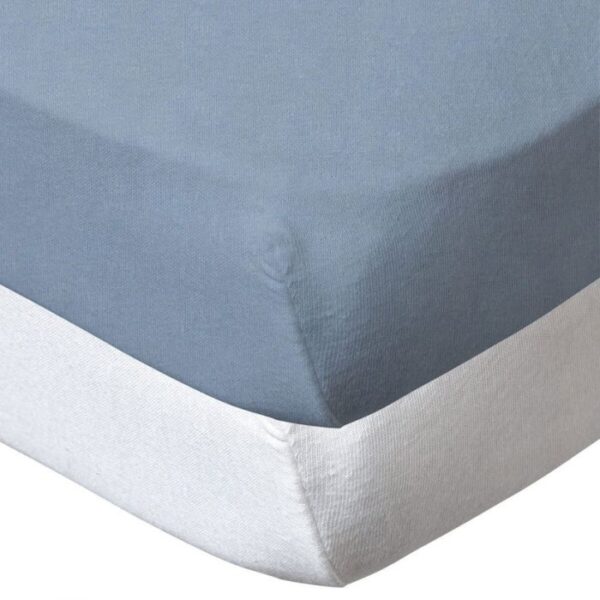 Babycalin 2-Pack Cotbed Fitted Sheets – 140x70 cm – 100% Cotton – White & Blue
